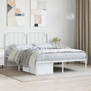 Bedframe metaal wit 135x190 cm met hoofdbord