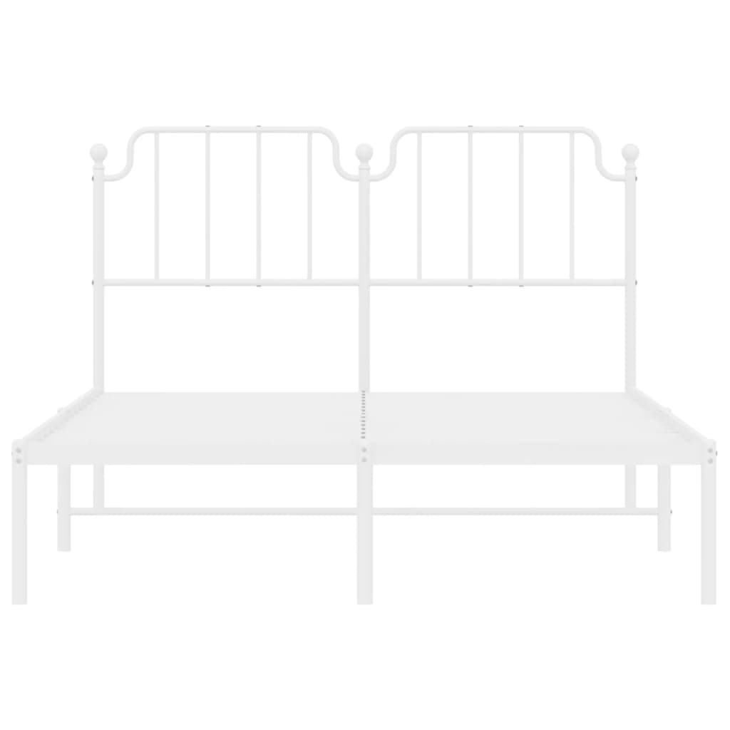 Bedframe Metaal 150 x 200 cm Wit met hoofdbord