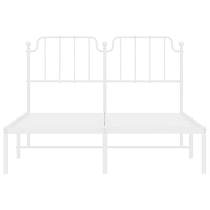 Bedframe Metaal 150 x 200 cm Wit met hoofdbord