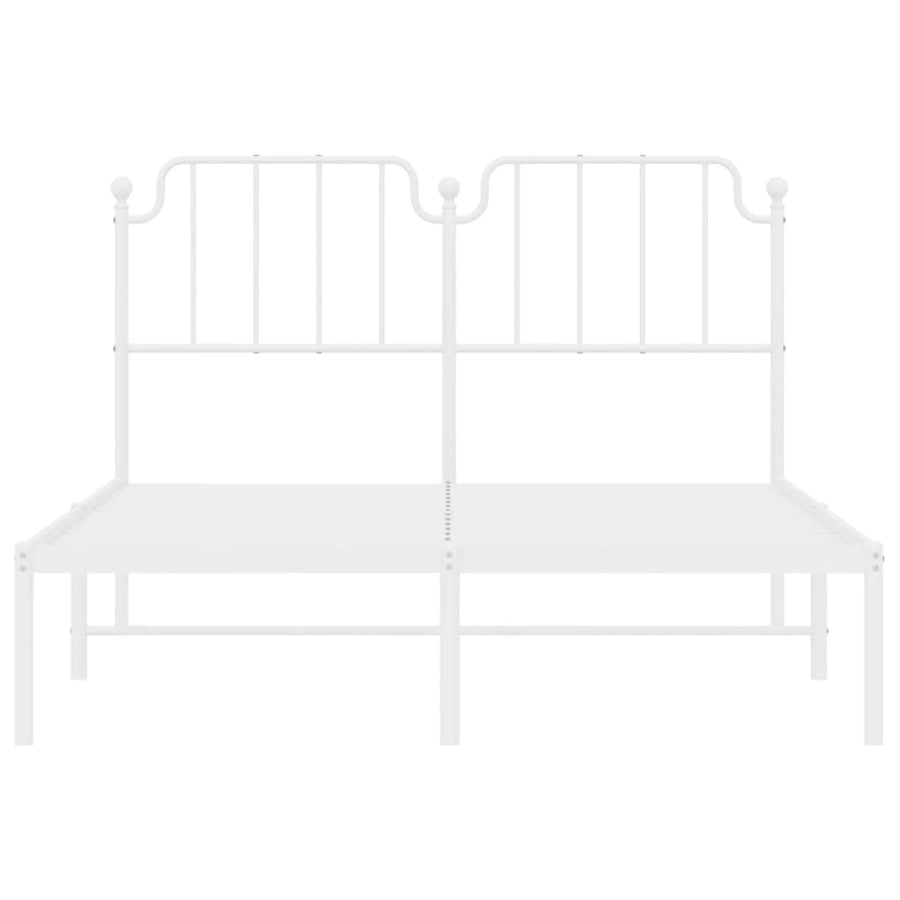 Bedframe Metaal 150 x 200 cm Wit met hoofdbord