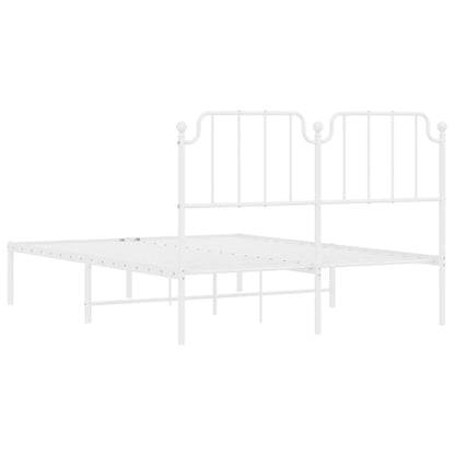 Bedframe Metaal 150 x 200 cm Wit met hoofdbord