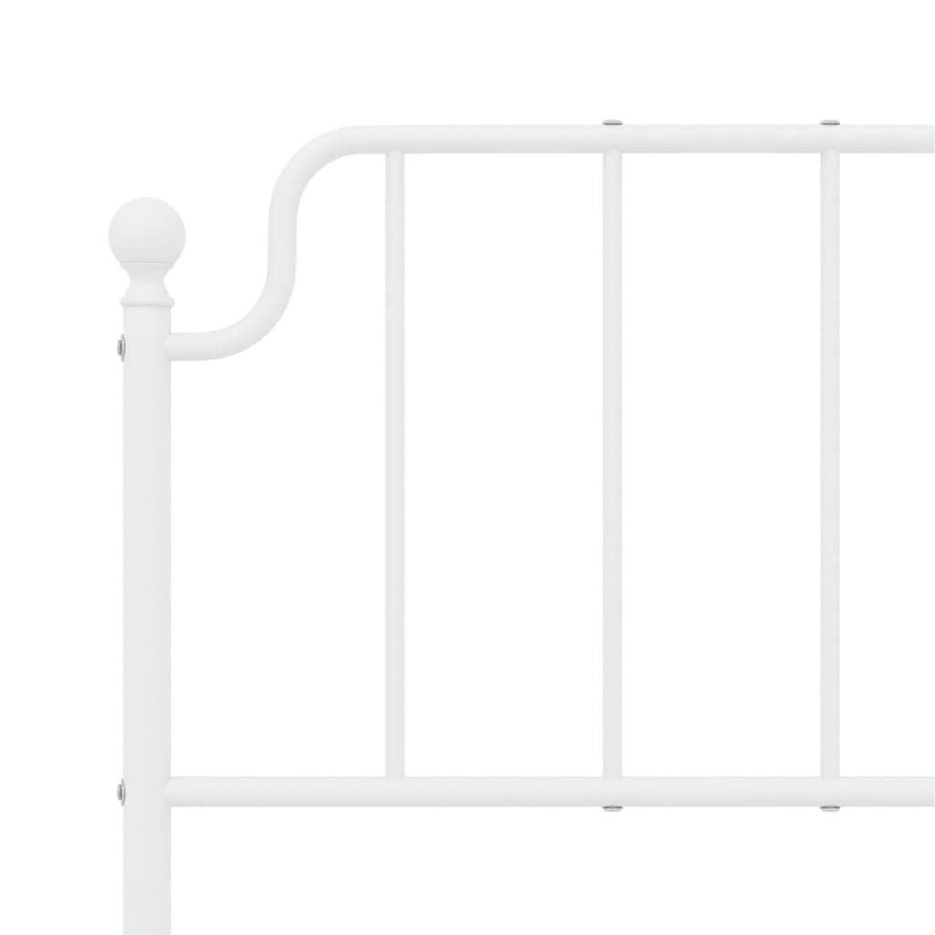 Bedframe Metaal 150 x 200 cm Wit met hoofdbord