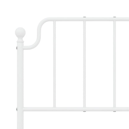 Bedframe Metaal 150 x 200 cm Wit met hoofdbord