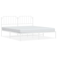 Bedframe Metaal 160 x 200 cm Wit met hoofdbord