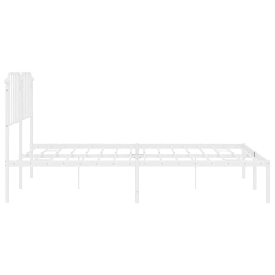 Bedframe Metaal 183 x 213 cm Wit met hoofdbord