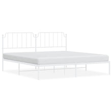 Bedframe Metaal 200 x 200 cm Wit met hoofdbord