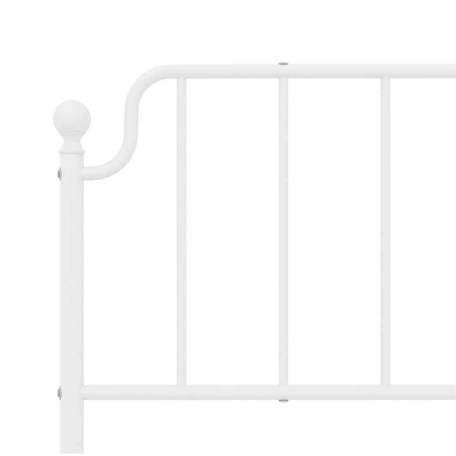 Bedframe Metaal 200 x 200 cm Wit met hoofdbord