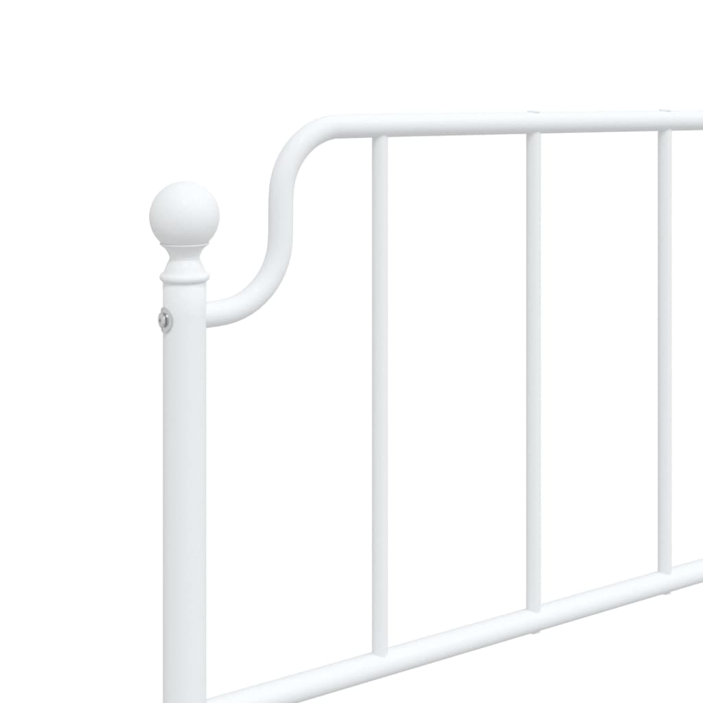 Bedframe Met Hoofd- En Voeteneinde Metaal 75 x 190 cm Wit met hoofdbord & voetbord
