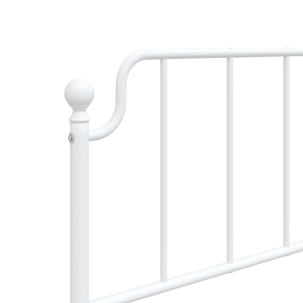 Bedframe Met Hoofd- En Voeteneinde Metaal 107 x 203 cm Wit met hoofdbord & voetbord