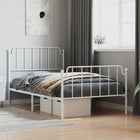 Bedframe metaal wit 107x203 cm