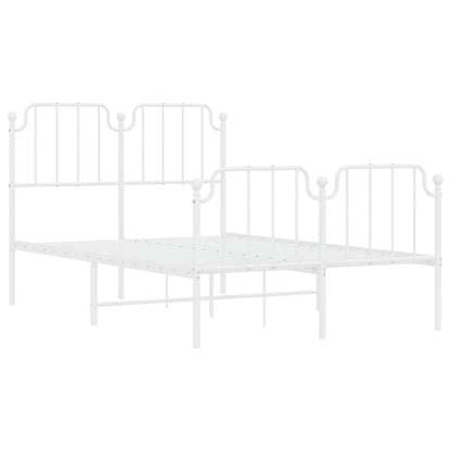 Bedframe Met Hoofd- En Voeteneinde Metaal 120 x 200 cm Wit met hoofdbord & voetbord
