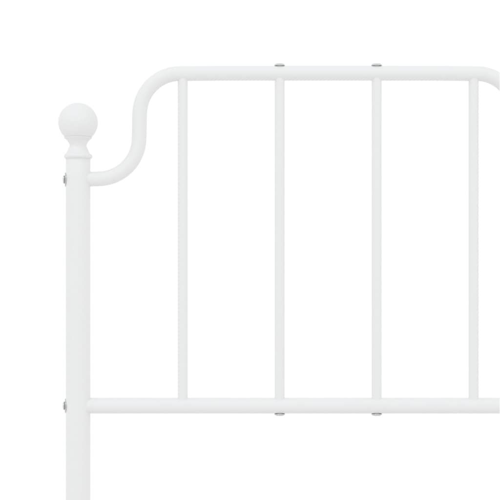 Bedframe Met Hoofd- En Voeteneinde Metaal 120 x 200 cm Wit met hoofdbord & voetbord