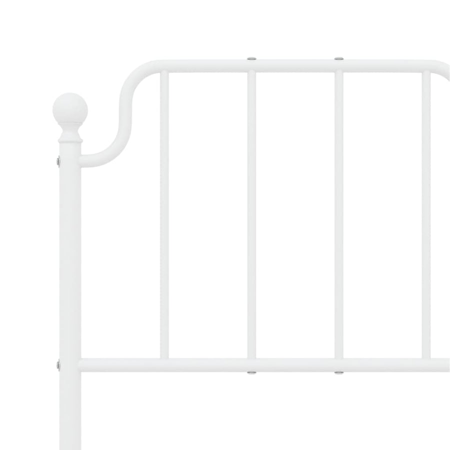 Bedframe Met Hoofd- En Voeteneinde Metaal 120 x 200 cm Wit met hoofdbord & voetbord