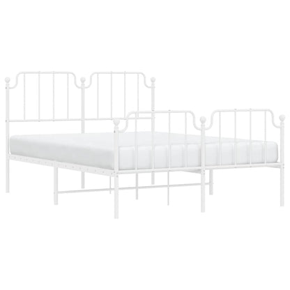 Bedframe met hoofd- en voeteneinde metaal wit 135x190 cm