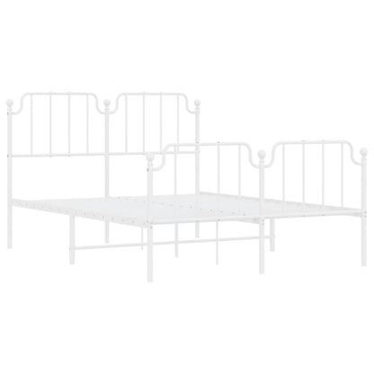Bedframe met hoofd- en voeteneinde metaal wit 135x190 cm
