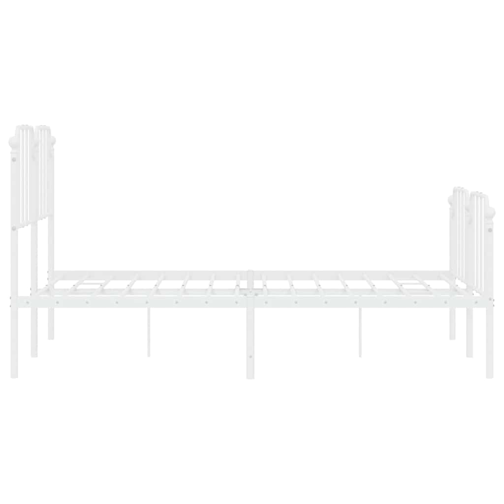 Bedframe met hoofd- en voeteneinde metaal wit 135x190 cm