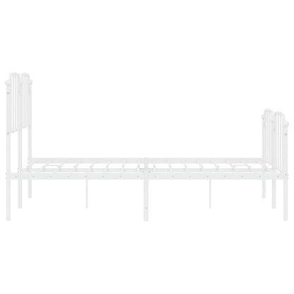 Bedframe met hoofd- en voeteneinde metaal wit 135x190 cm