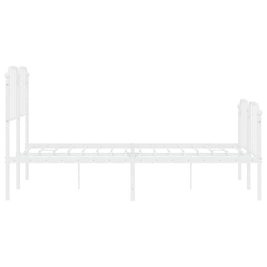 Bedframe met hoofd- en voeteneinde metaal wit 135x190 cm