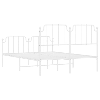 Bedframe met hoofd- en voeteneinde metaal wit 135x190 cm