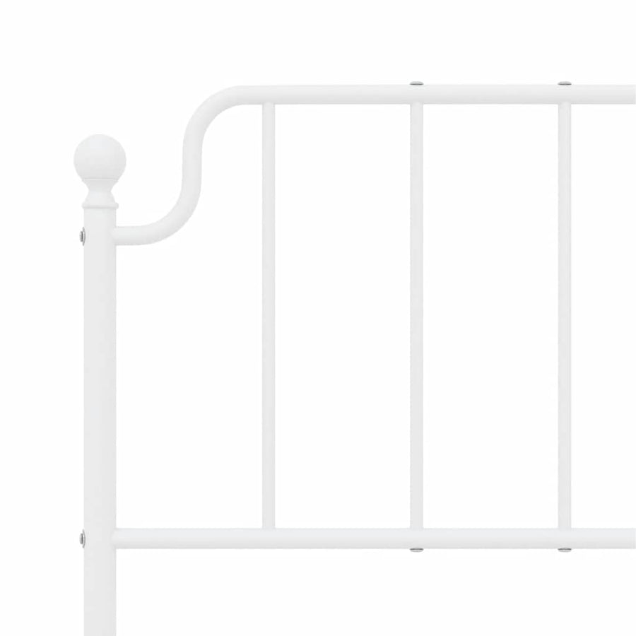 Bedframe met hoofd- en voeteneinde metaal wit 135x190 cm