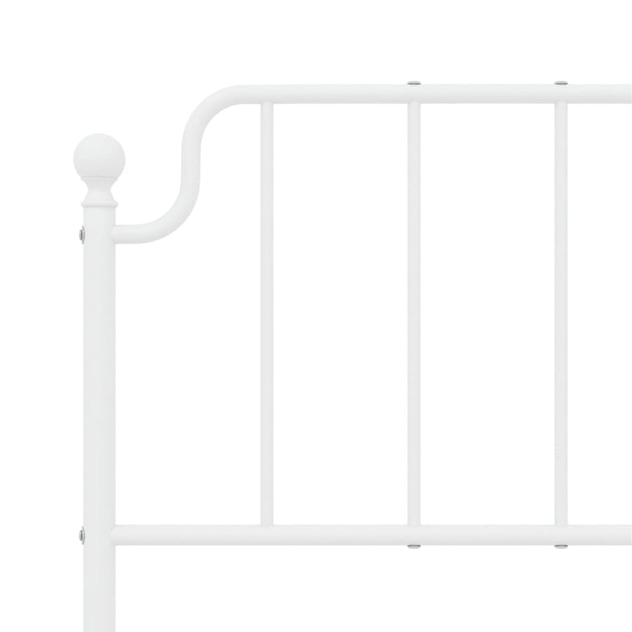 Bedframe Met Hoofd- En Voeteneinde Metaal 140 x 190 cm Wit met hoofdbord & voetbord