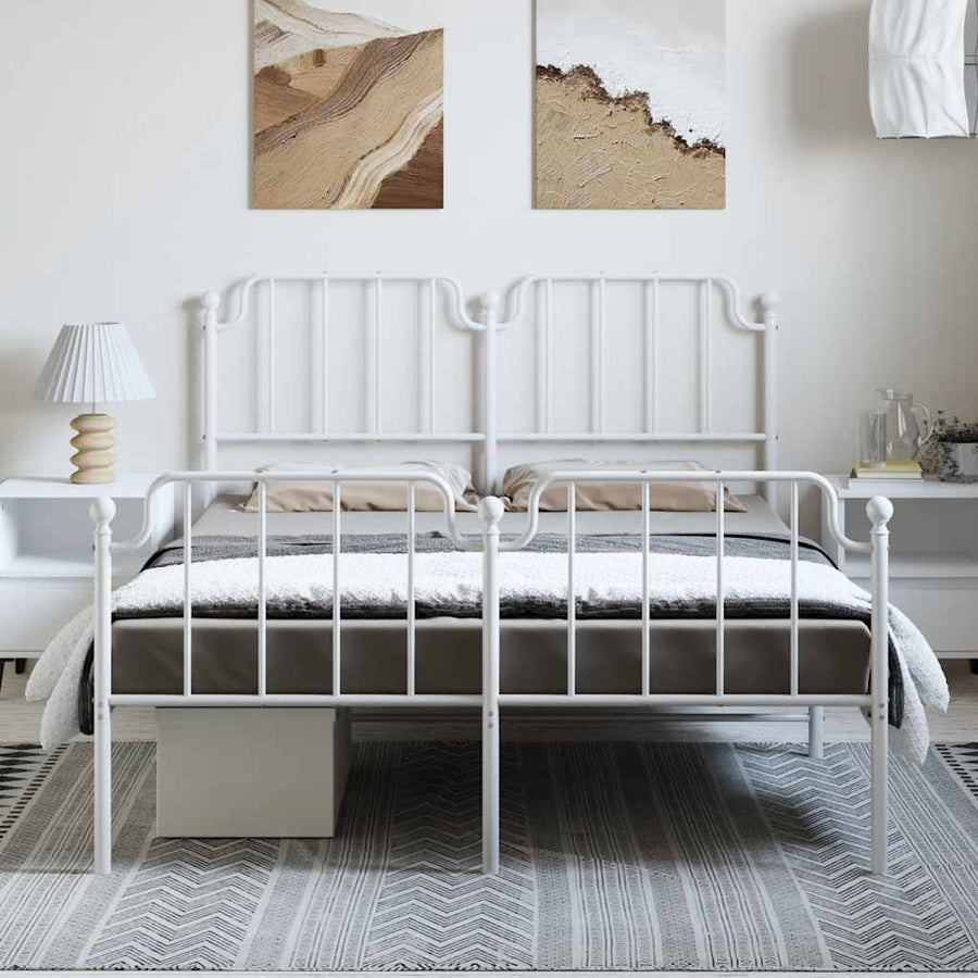 Bedframe Met Hoofd- En Voeteneinde Metaal 150 x 200 cm