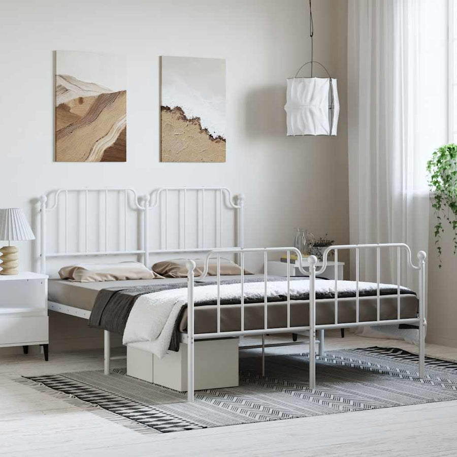 Bedframe Met Hoofd- En Voeteneinde Metaal 150 x 200 cm