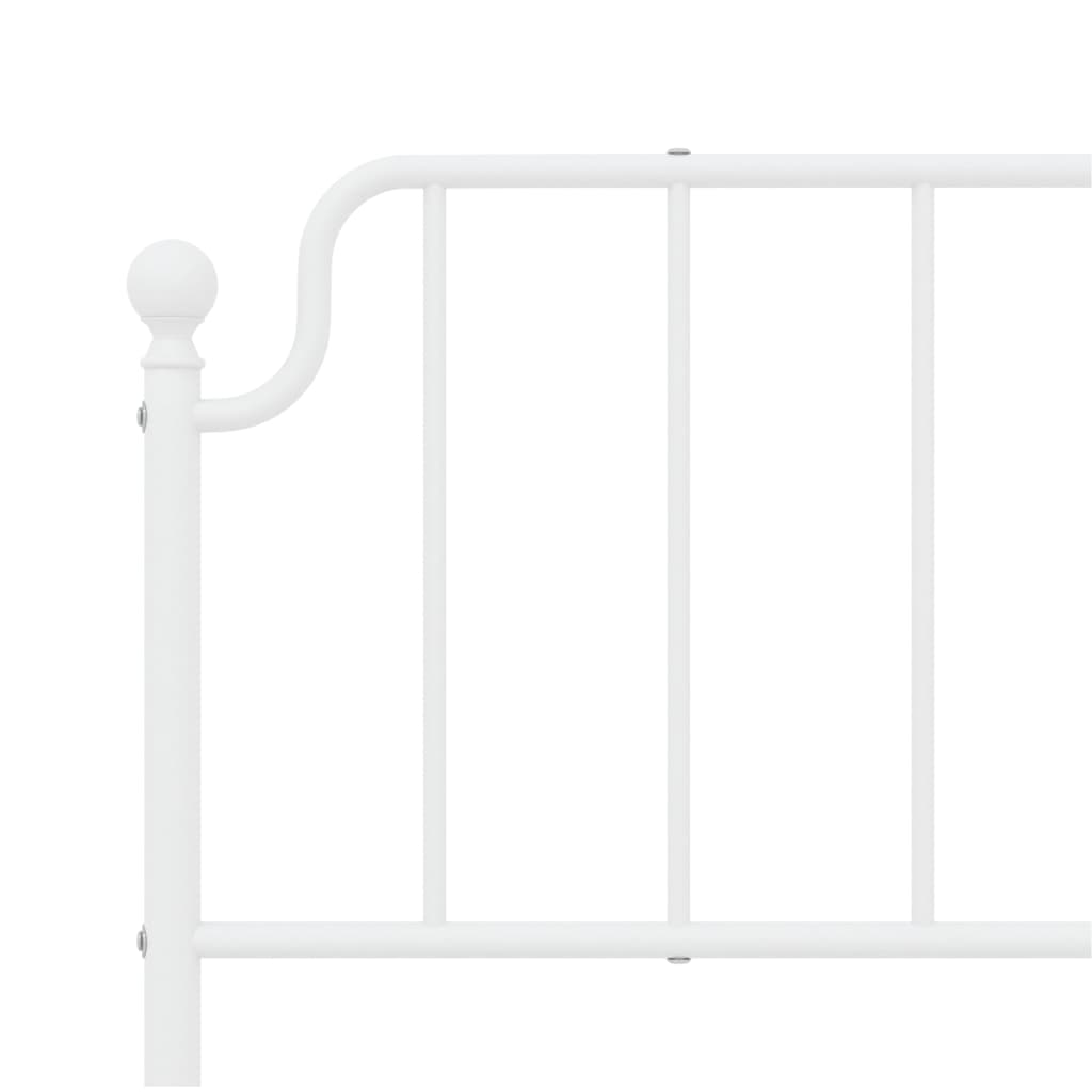 Bedframe Met Hoofd- En Voeteneinde Metaal 193 x 203 cm Wit met hoofdbord & voetbord