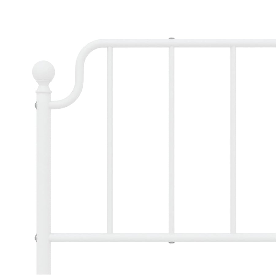 Bedframe Met Hoofd- En Voeteneinde Metaal 193 x 203 cm Wit met hoofdbord & voetbord