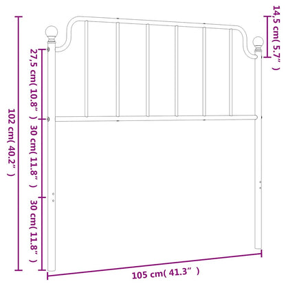 Vervangend hoofdbord 100 cm metaal wit