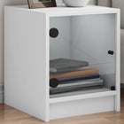 Bedside cabinets with glass doors 2 pcs 35x37x42 cm white
