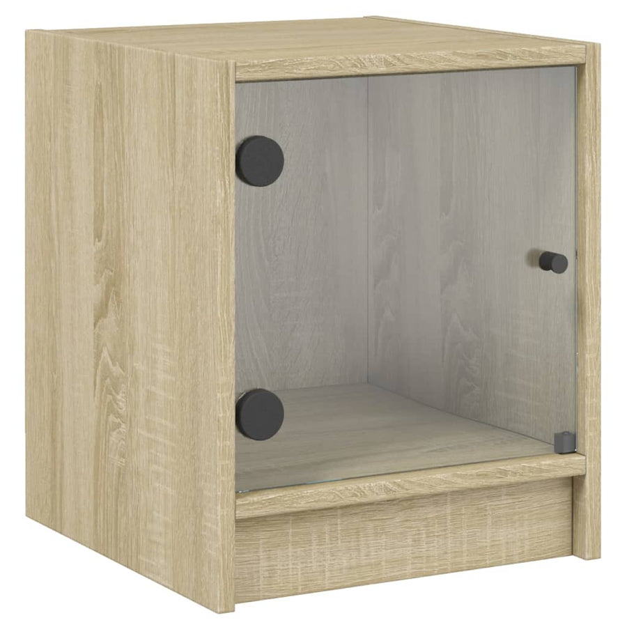 Nachtkastjes Met Glazen Deuren 35X37X4 Cm Sonoma eiken 2