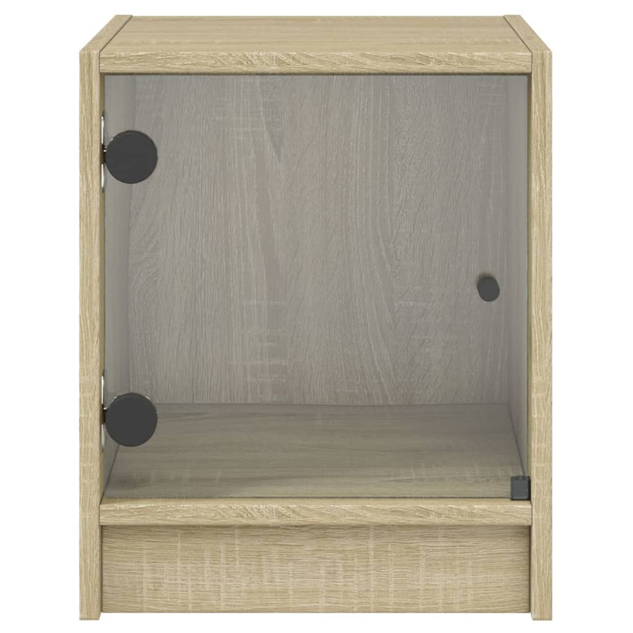 Nachtkastjes Met Glazen Deuren 35X37X4 Cm Sonoma eiken 2