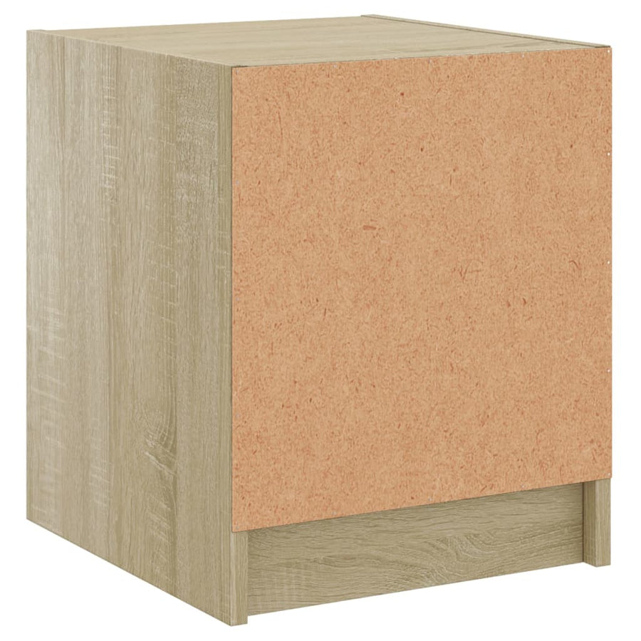 Nachtkastjes Met Glazen Deuren 35X37X4 Cm Sonoma eiken 2