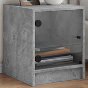 Nachtkastjes 2 st 35x37x42 cm betongrijs glas