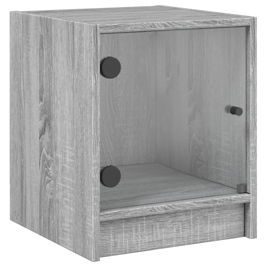 Nachtkastjes Met Glazen Deuren 35X37X4 Cm Grijs sonoma 2