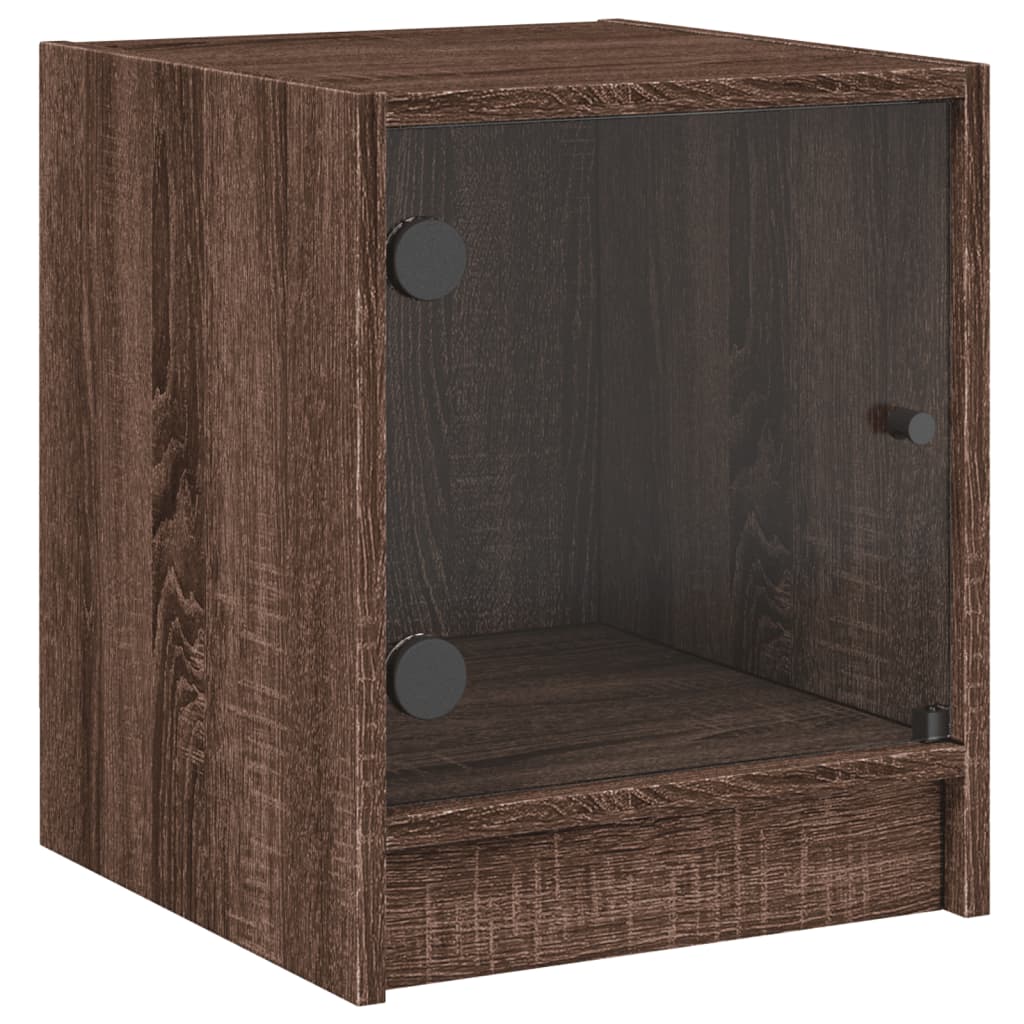Nachtkastje Met Glazen Deur 35X37X42 Cm Bruineikenkleurig bruin eikenkleur 1