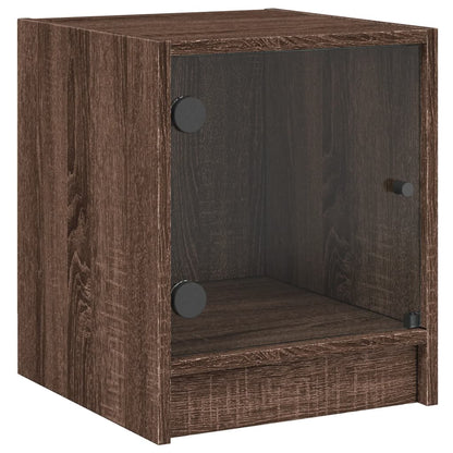 Nachtkastjes Met Glazen Deuren 35X37X4 Cm Bruineikenkleur bruin eikenkleur 2