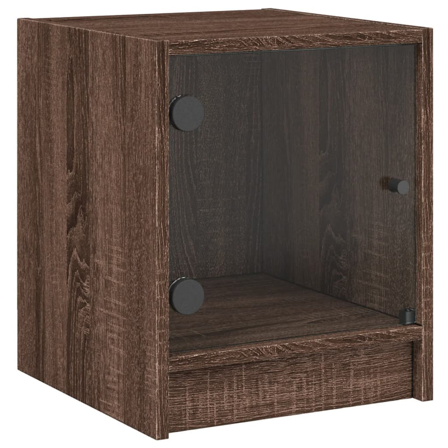 Nachtkastjes Met Glazen Deuren 35X37X4 Cm Bruineikenkleur bruin eikenkleur 2