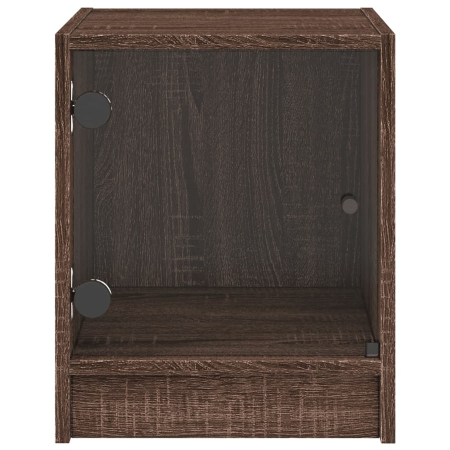 Nachtkastjes Met Glazen Deuren 35X37X4 Cm Bruineikenkleur bruin eikenkleur 2