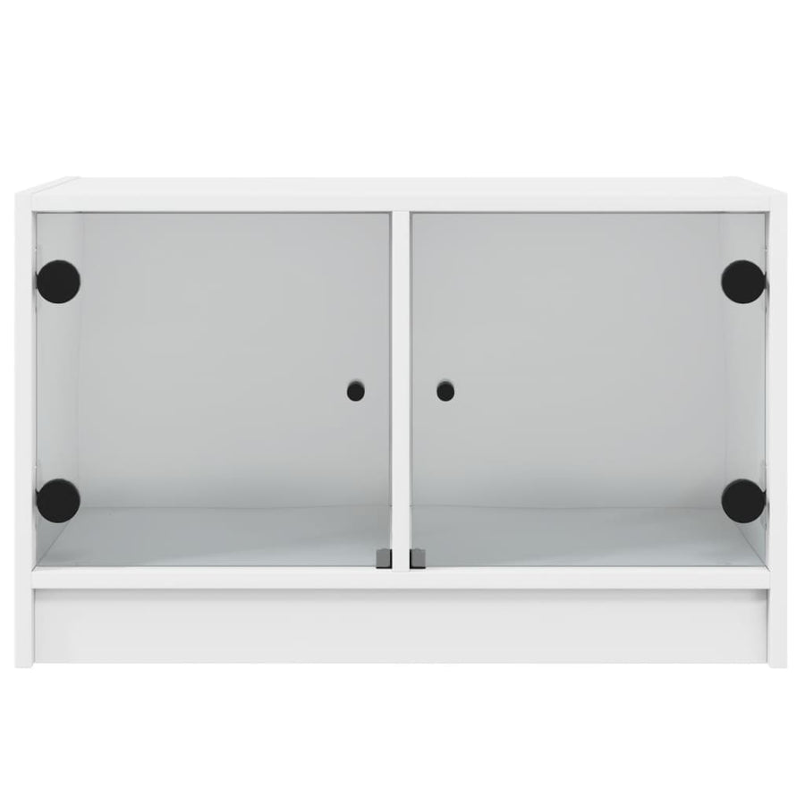 Tv-Meubel Met Glazen Deuren 68X37X42 Cm Wit