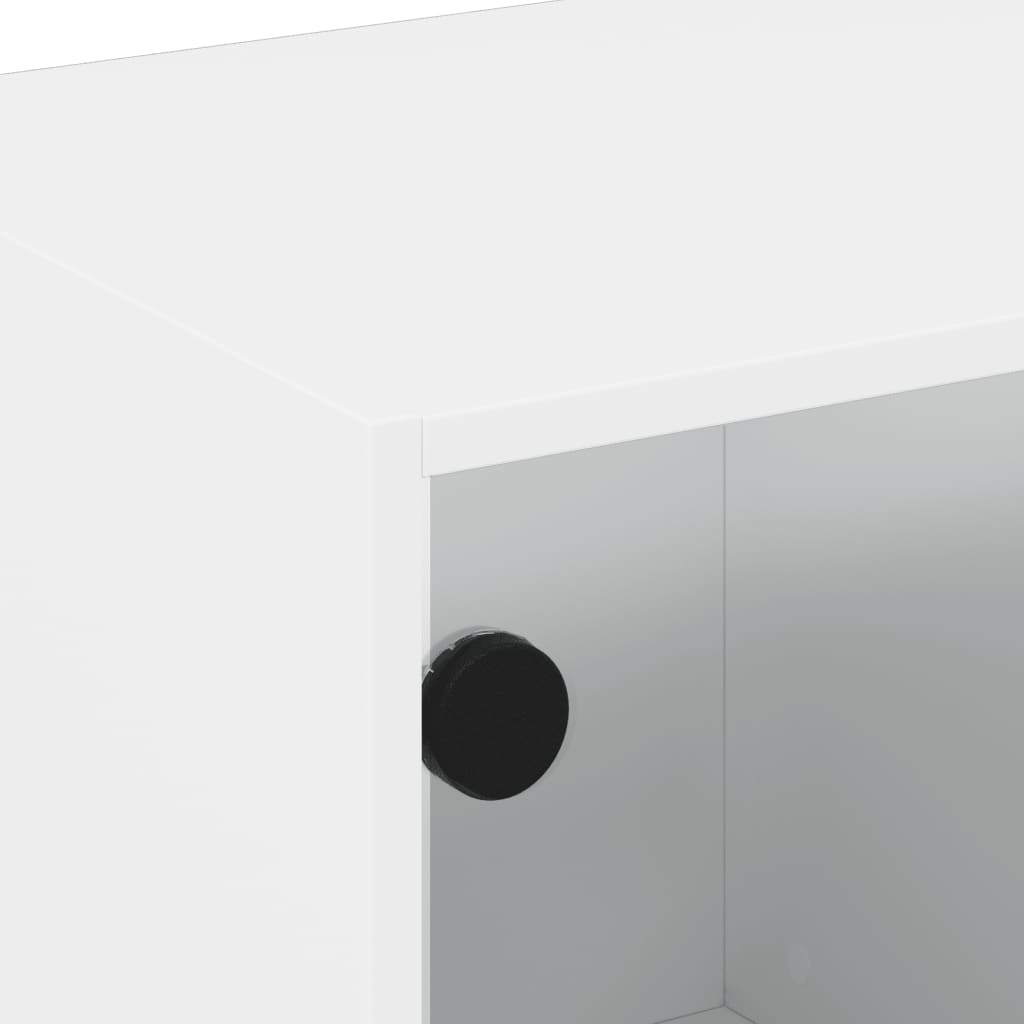 Tv-Meubel Met Glazen Deuren 68X37X42 Cm Wit