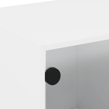 Tv-Meubel Met Glazen Deuren 68X37X42 Cm Wit