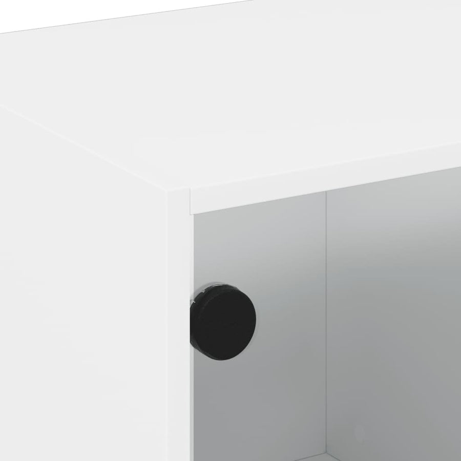 Tv-Meubel Met Glazen Deuren 68X37X42 Cm Wit