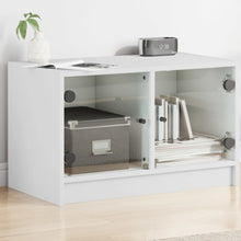 Tv-Meubel Met Glazen Deuren 68X37X42 Cm Wit