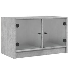 Tv-Meubel Met Glazen Deuren 68X37X42 Cm Betongrijs