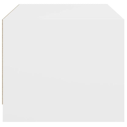 Salontafel Met Glazen Deuren 68X50X42 Cm Wit