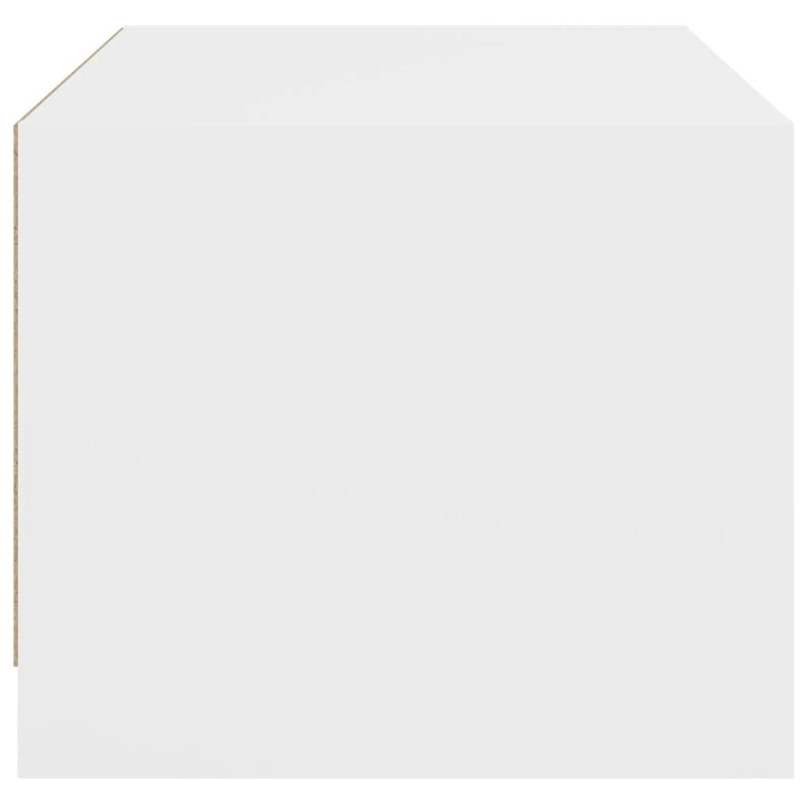 Salontafel Met Glazen Deuren 68X50X42 Cm Wit