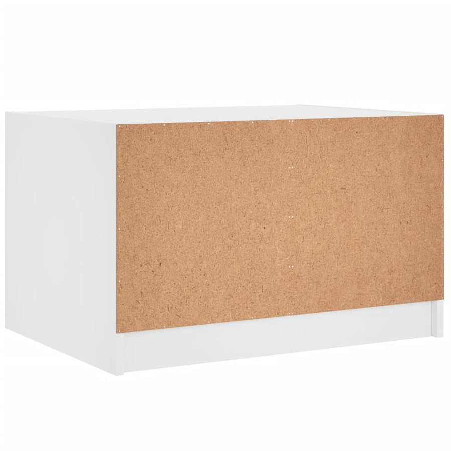 Salontafel Met Glazen Deuren 68X50X42 Cm Wit