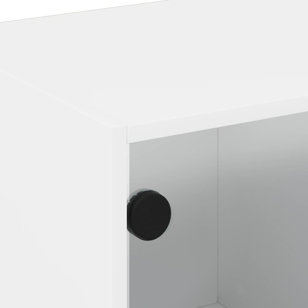 Salontafel Met Glazen Deuren 68X50X42 Cm Wit